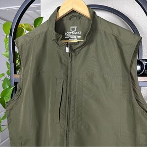 SCOTTeVEST RFID Travel Utility Tec Vest Green Full Zip 26 Pockets Men’s Size XL